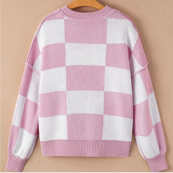 Pink and White Spring sweater - Picture 3 of 4